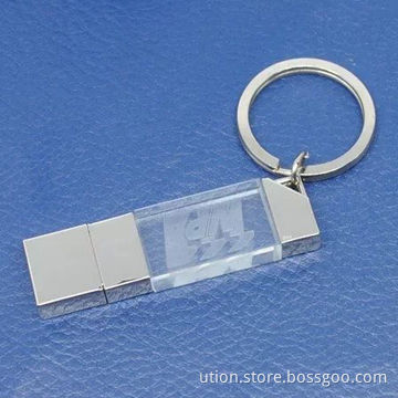New Design Crystal LED Light USB Flash Drive, Free Laser Engraving Logo Inside